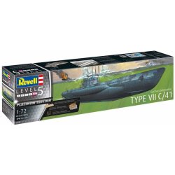 Model Kit Revell Plastic ponorka Limited Edition 05163 German Submarine Type VII Cx 41 Platinum Edition 1:72