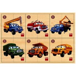 Dino Tatra dřevěné puzzle 6 x 4 dílky