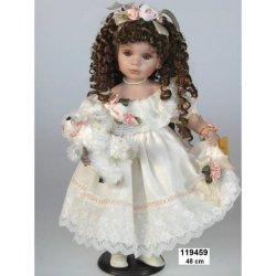 IntArt Porcelánová panenka ve svatebních šatech 48 cm