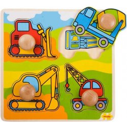 Bigjigs Toys Vkládací puzzle Stavební stroje