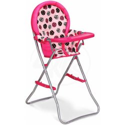 HM Studio Jídelní židlička růžová s kolečky