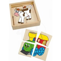 Woody Minipuzzle Mašinka v dř. krabičce