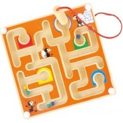 Legler Dřevěný kuličkový magnetický labyrint 1 kus oranžová