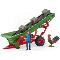 Schleich Zemědělský dopravník na seno s farmářem