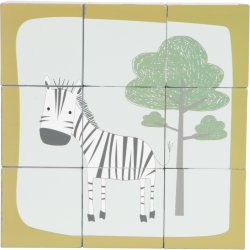 Little Dutch by Tiamo dřevěné skládací obrázkové kostičky 9ks Zoo