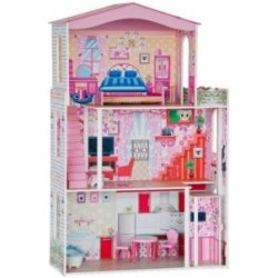 Woody dřevěný domeček s výtahem velký pro panenky 7ks nábytku barbie