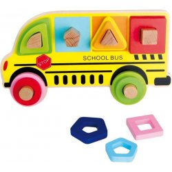 Legler Dřevěná třídící hra školní autobus