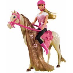 Simba Steffi Love Panenka s koněm s hnědou hřívou