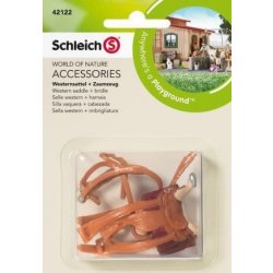 Schleich 42122 Westernové sedlo s uzdou