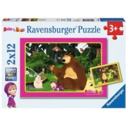 Ravensburger Máša a medvěd Zábava v lese 2x12 dílků
