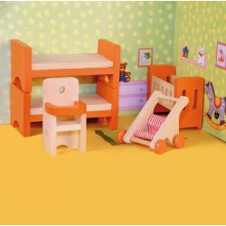 Woody Set nábytek dětský pokojíček do domečku 90813 pro panenky