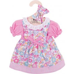 Bigjigs Toys růžové květinové šaty pro panenku 35 cm
