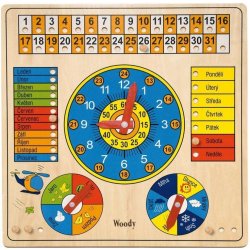 Woody Víceúčelový kalendář s hodinami a barometrem