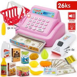 Shopping NO.888 pink Dětská pokladna s příslušenstvím 26ks