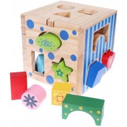 Eco Toys dřevěná edukační kostka vkládačka