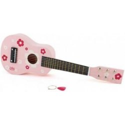 Vilac Dětská kytara růžová s květy