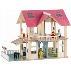 Eco Toys Dřevěný domek pro panenky s balkónem Rezidence Modern