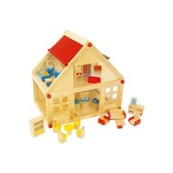 Legler Dřevěný dvoupatrový obytný dům pro panenky