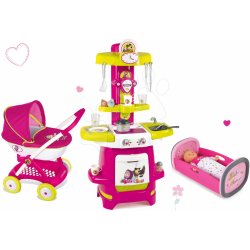 Smoby Set Hello Kitty hluboký 55 cm ručka kuchyňka Cook a panenka Baby Nurse se šatičky