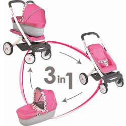 SMOBY 550190 Maxi Cosi TŘÍKOMBINACE hluboký + sportovní 70 cm výška rukojeti